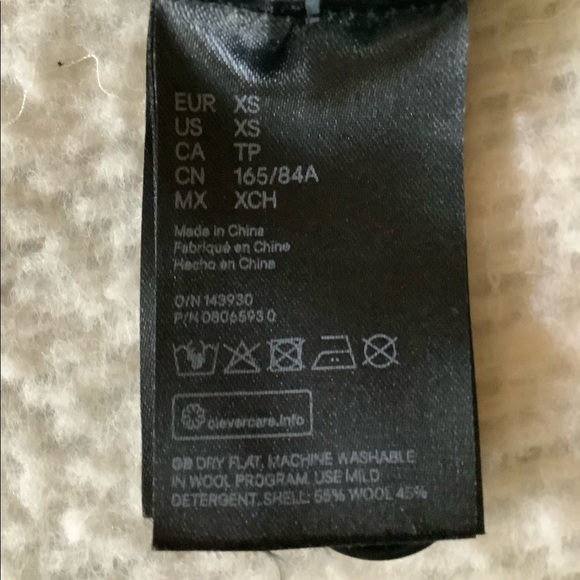 H&M Edition wool blend cardigan, size XS, dark grey - Picture 5 of 5